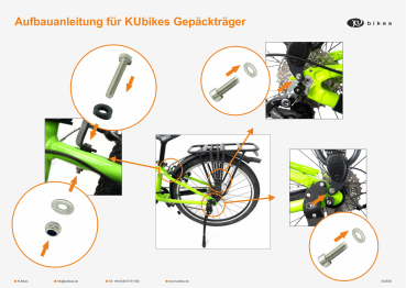 Preview: KUbikes MTB Gepäckträger Aluminium - Größe wählbar