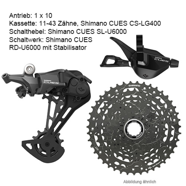 Antrieb 1x10 Shimano CUES / 11-43 Zähne