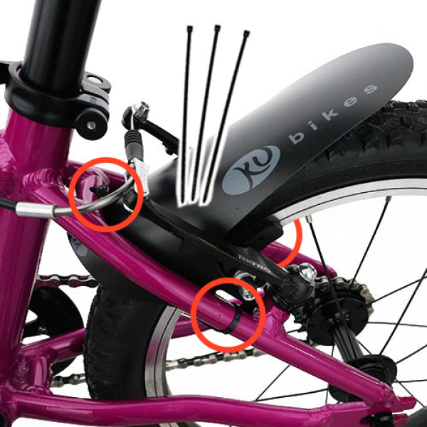 Mudguards für KUbikes V-Brake - schwarz