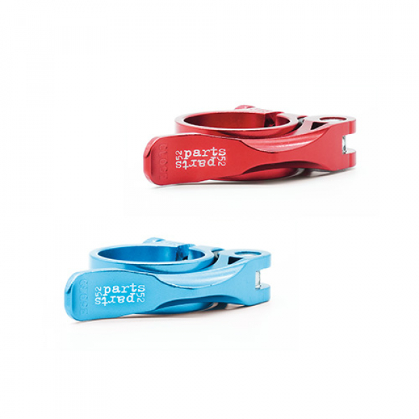 Sattelklemme mit Schnellspanner laser red / laser blue (31,8 mm)
